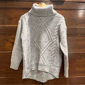 ✅Ophelia Roe sz small oversized grey sweater wool blend cowl neck loose fit knit